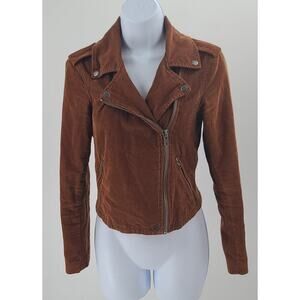 Ten Sixty Sherman ladies moto corduroy retro vibes jacket brown Size xs Hippie